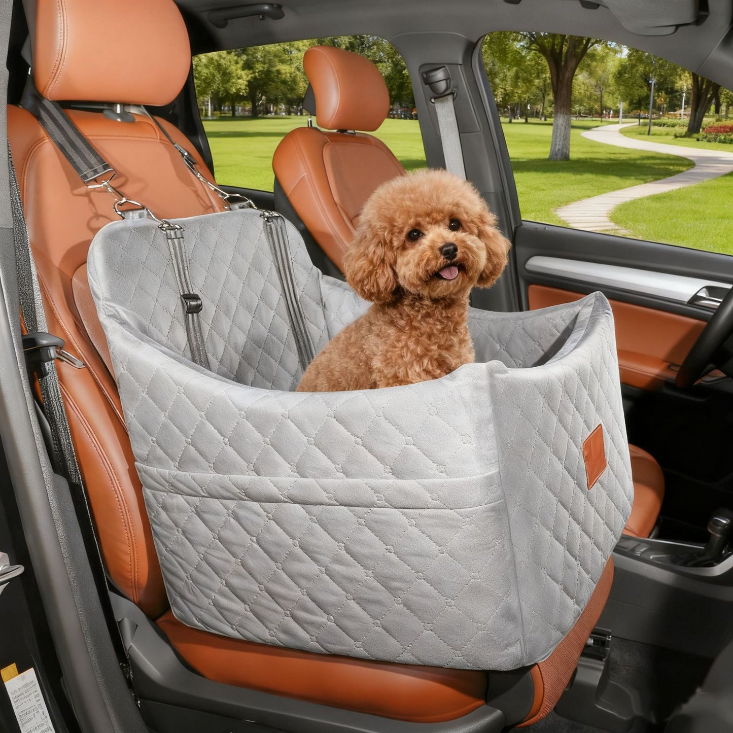 Washable Pet Car Bed with Elevated Bottom