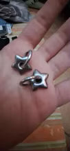 Punk Dangle Edgy Earrings Unique Detachable Stainless Steel Chunky Star Heart Moon Hoop Earrings For Women Men Statement Jewelry