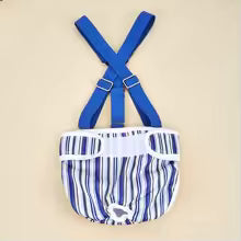 Adjustable Strap Dog Diaper Suspenders Striped Design Breathable Pet Physiological Pants Comfortable Washable
