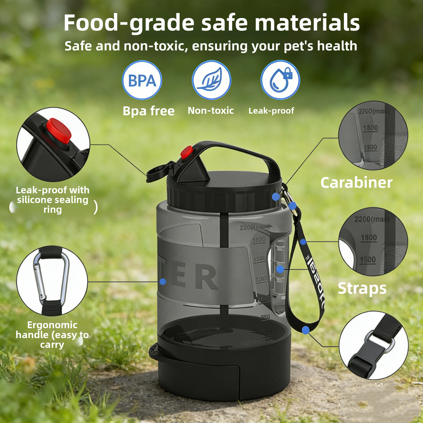 Large Capacity Drinking Water Bottle for Large Pets