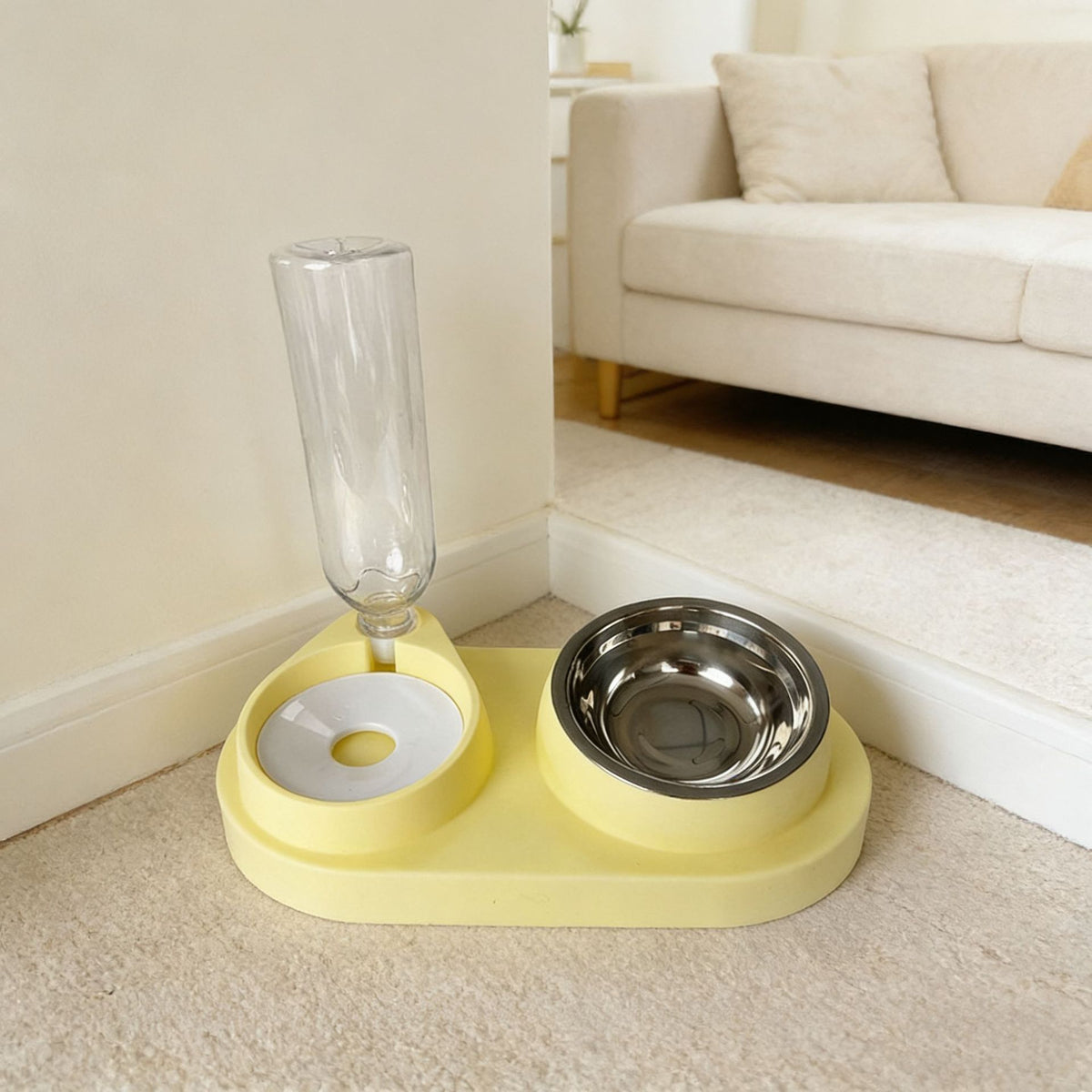 Double Compartment Pet Food and Water Bowl
