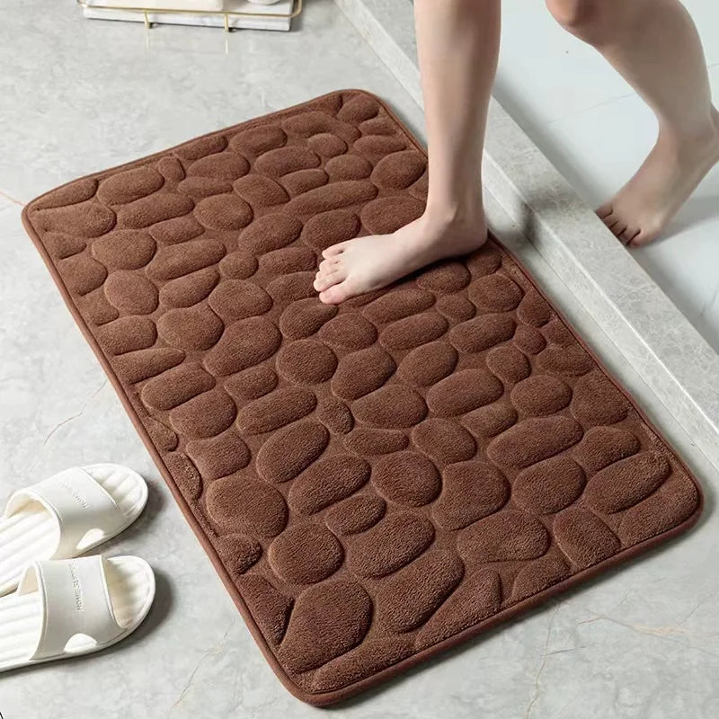 3PCS Pink Bow Cherry Bath Mat Set, U-Shape Toilet Lid Cover & Rug, Non-Slip Cute Bathroom Decor with Floral Fruit Theme