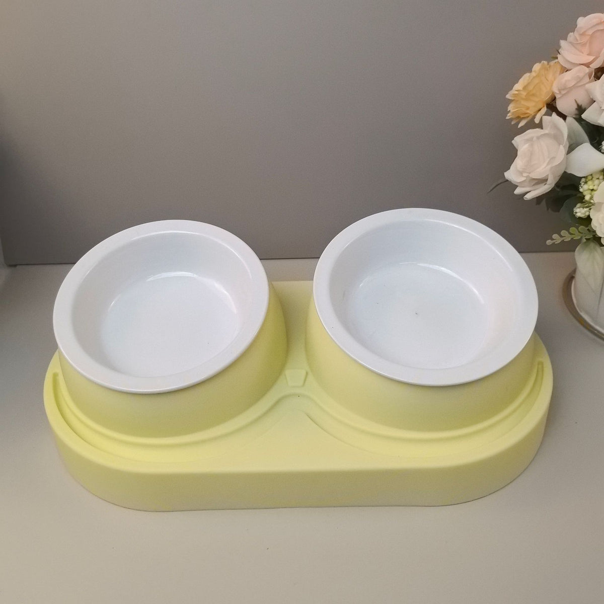 Double Compartment Pet Food and Water Bowl