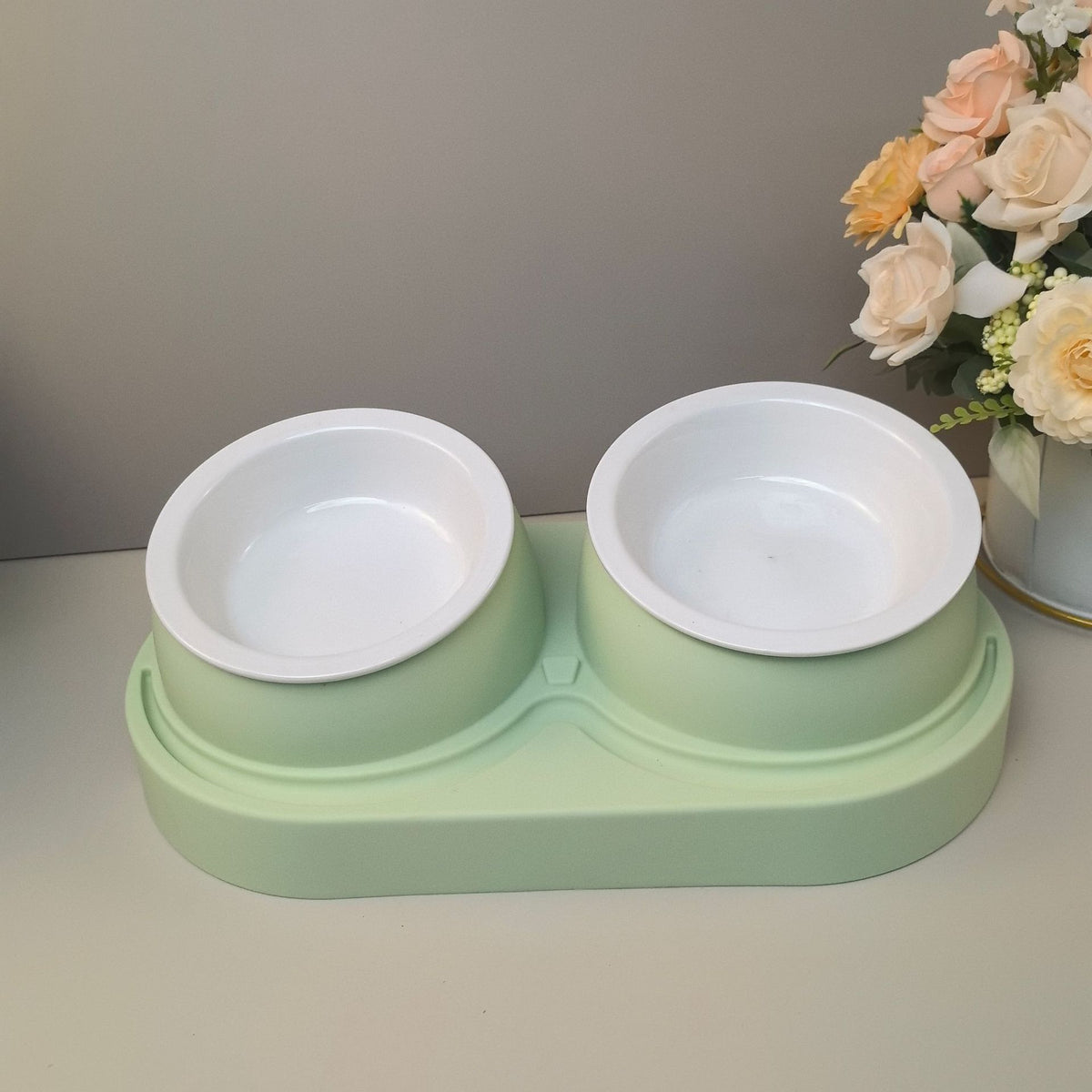 Double Compartment Pet Food and Water Bowl