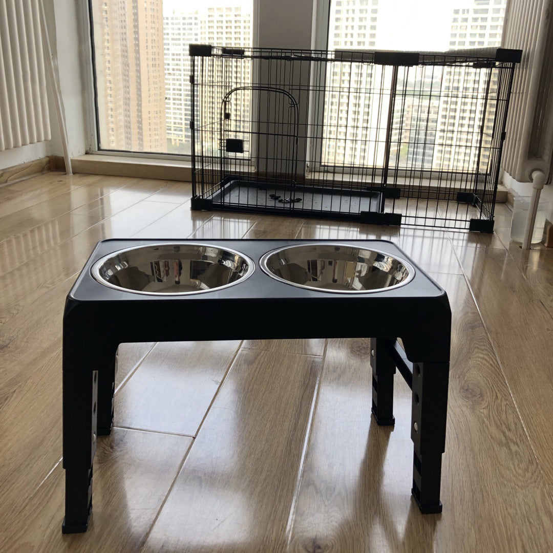 Adjustable Stainless Steel Dual Pet Bowl for Large Dogs