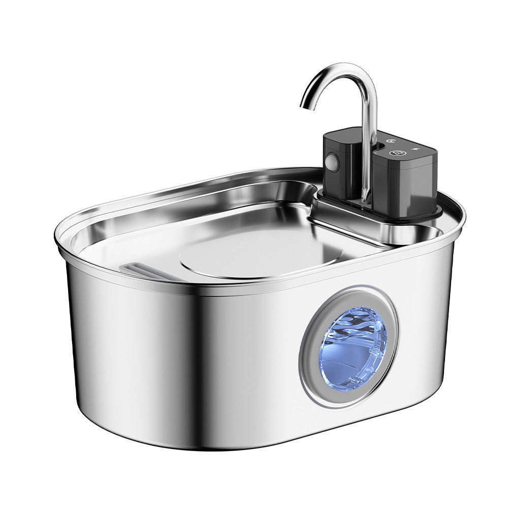 Automatic Sensor Pet Water Fountain with Stainless Steel Design
