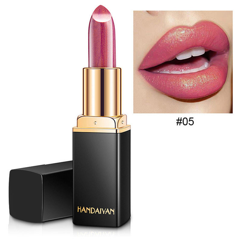 Metallic pearlescent temperature-variable lipstick