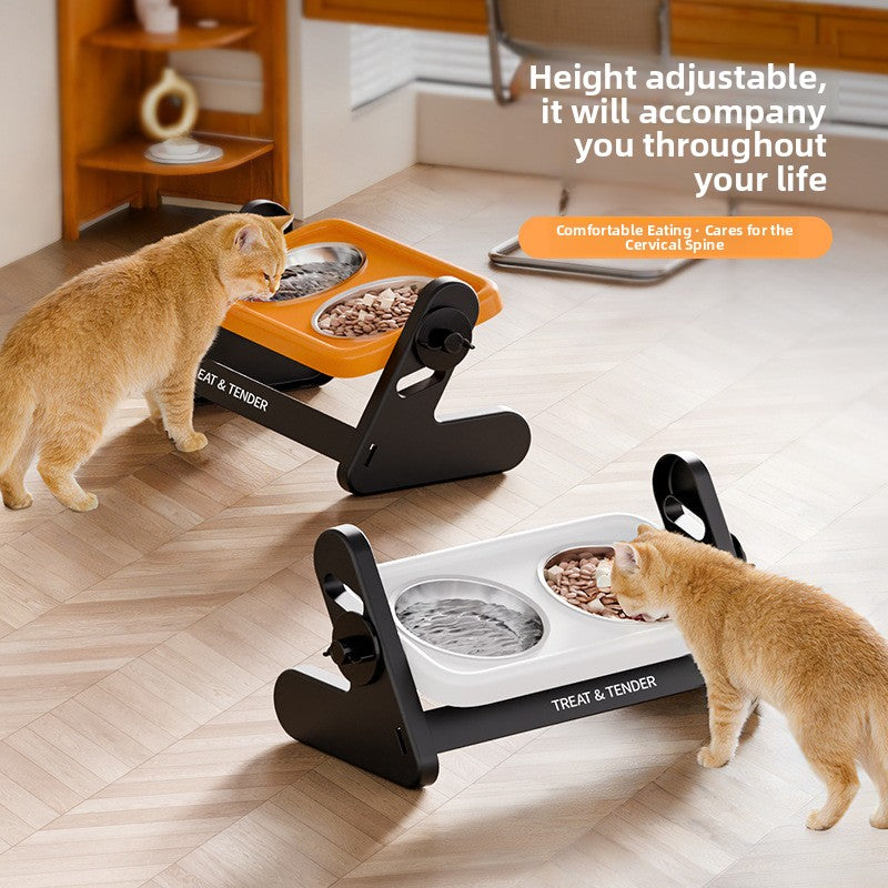Adjustable Height Stainless Steel Pet Bowl