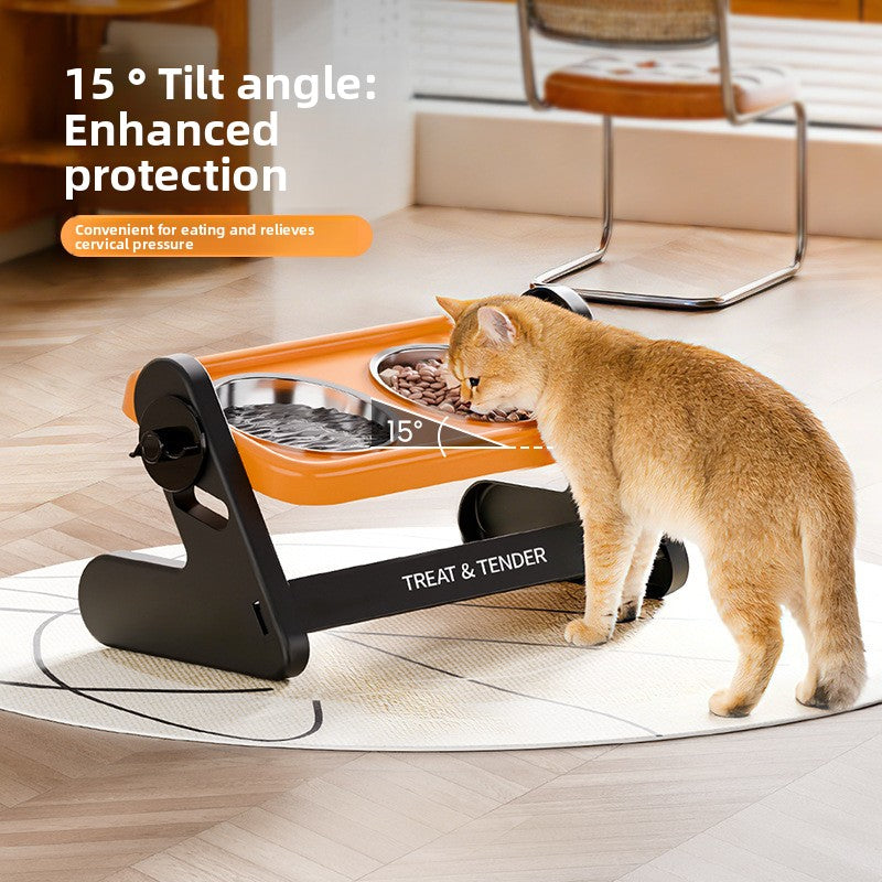 Adjustable Height Stainless Steel Pet Bowl