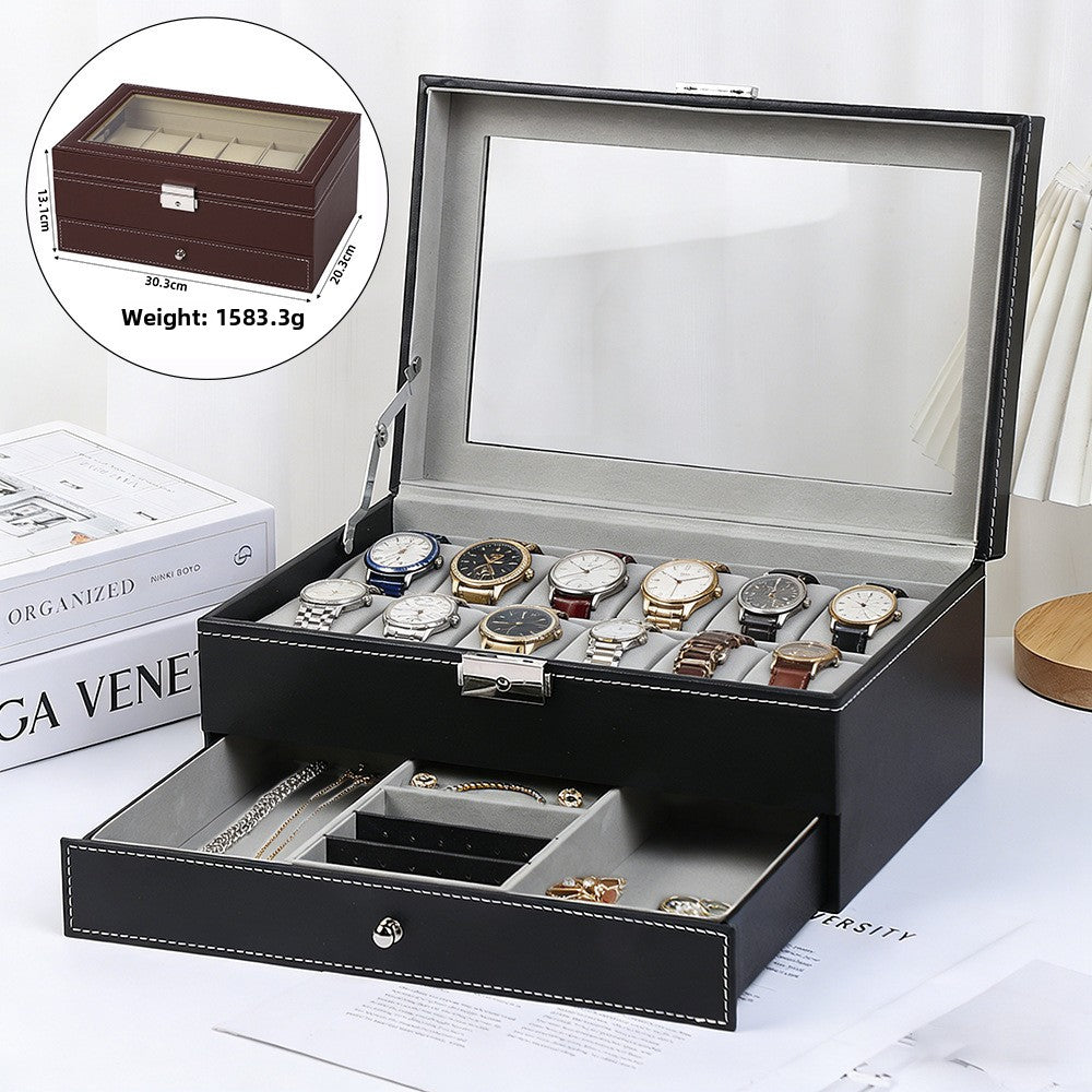 Double Layer Watch Jewelry Storage Box
