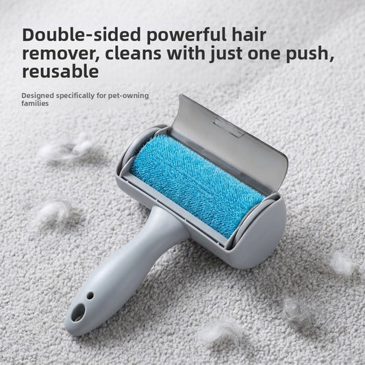 Double-sided hair removing brush