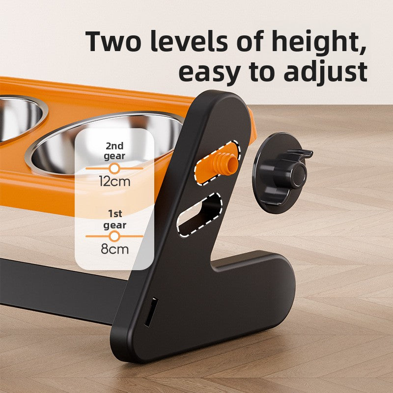Adjustable Height Stainless Steel Pet Bowl
