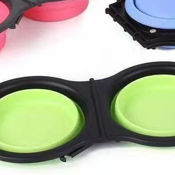Portable Foldable Double Pet Bowl