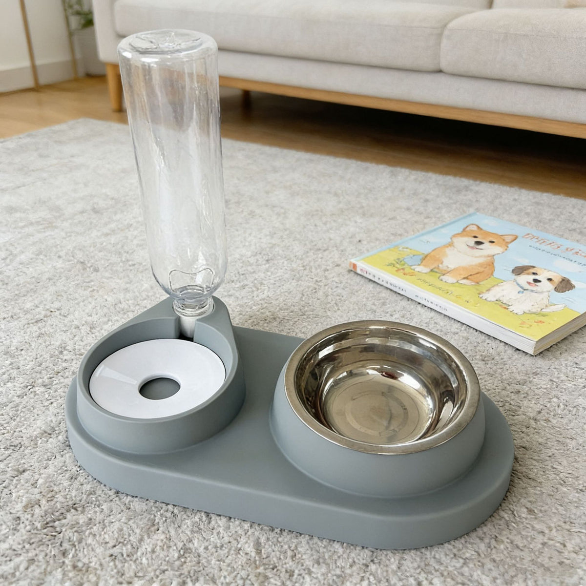 Double Compartment Pet Food and Water Bowl