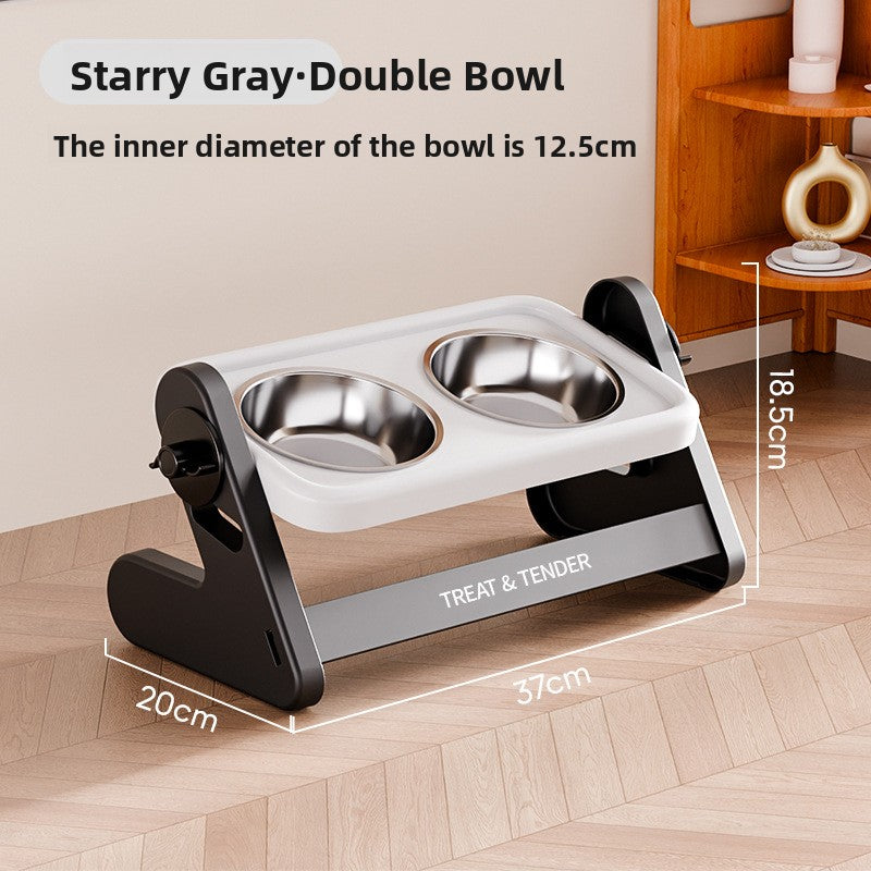 Adjustable Height Stainless Steel Pet Bowl