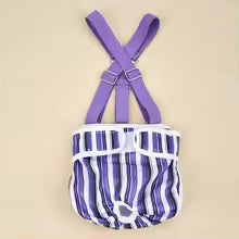 Adjustable Strap Dog Diaper Suspenders Striped Design Breathable Pet Physiological Pants Comfortable Washable