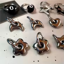 Punk Dangle Edgy Earrings Unique Detachable Stainless Steel Chunky Star Heart Moon Hoop Earrings For Women Men Statement Jewelry