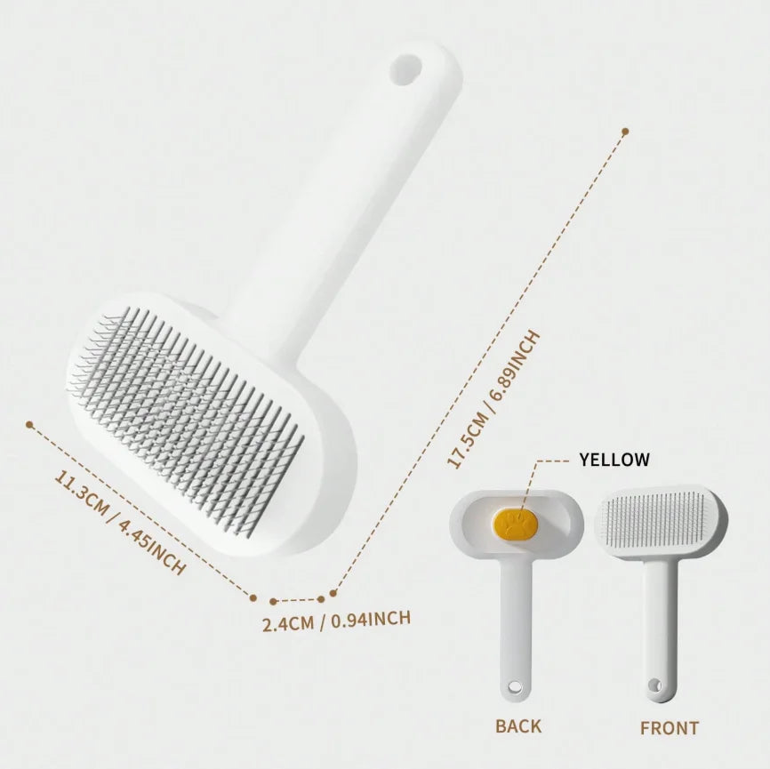 One‑Touch Self‑Cleaning Pet Slicker Brush