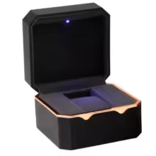 Luxury Octagon Flannel Watch Jewelry Case with LED Light Single Watch Case Jewelry Display Storage Gift Protective Box