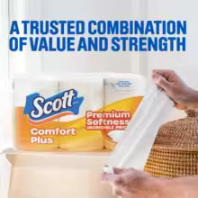 Bathroom Tissue 1000 Septic-Safe 1-Ply - 4 Rolls: 1000 Sheets Per Roll for Everyday Household Use