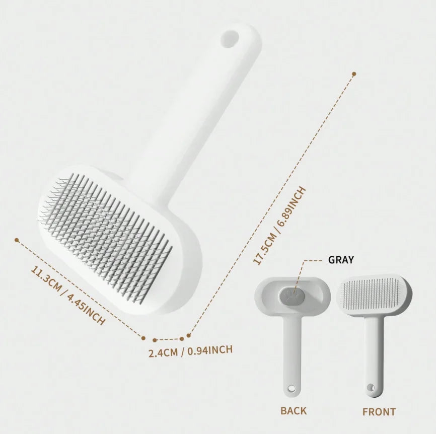 One‑Touch Self‑Cleaning Pet Slicker Brush