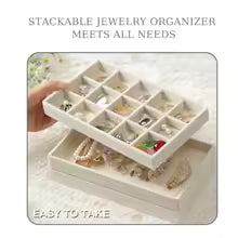 1 Pcs Earring Organizer Stackable Trays, Jewelry Drawer Inserts Container Display Case Storage for Earring Necklace Rings