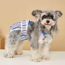 Adjustable Strap Dog Diaper Suspenders Striped Design Breathable Pet Physiological Pants Comfortable Washable