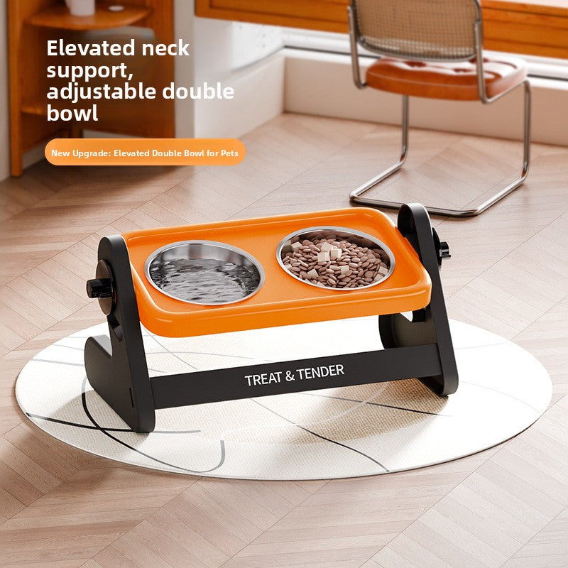 Adjustable Height Stainless Steel Pet Bowl