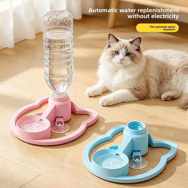 Suction Cup Pet Water Fountain Non Spill Bowl