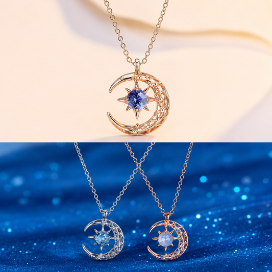 LATS Star Moon Pendant Necklaces for Women Simple Clavicle Chain Fashion Jewelry Accessories