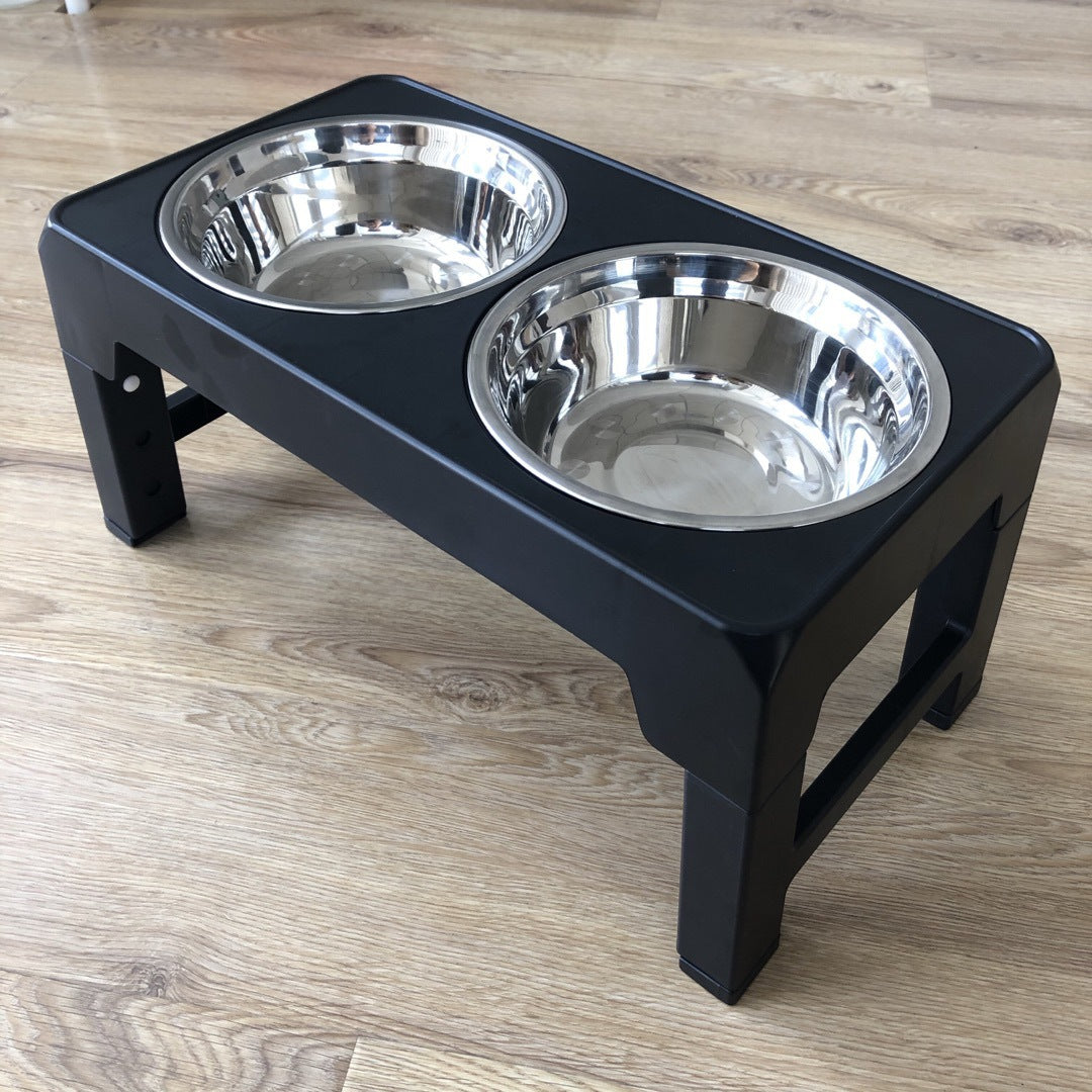 Adjustable Stainless Steel Dual Pet Bowl for Large Dogs