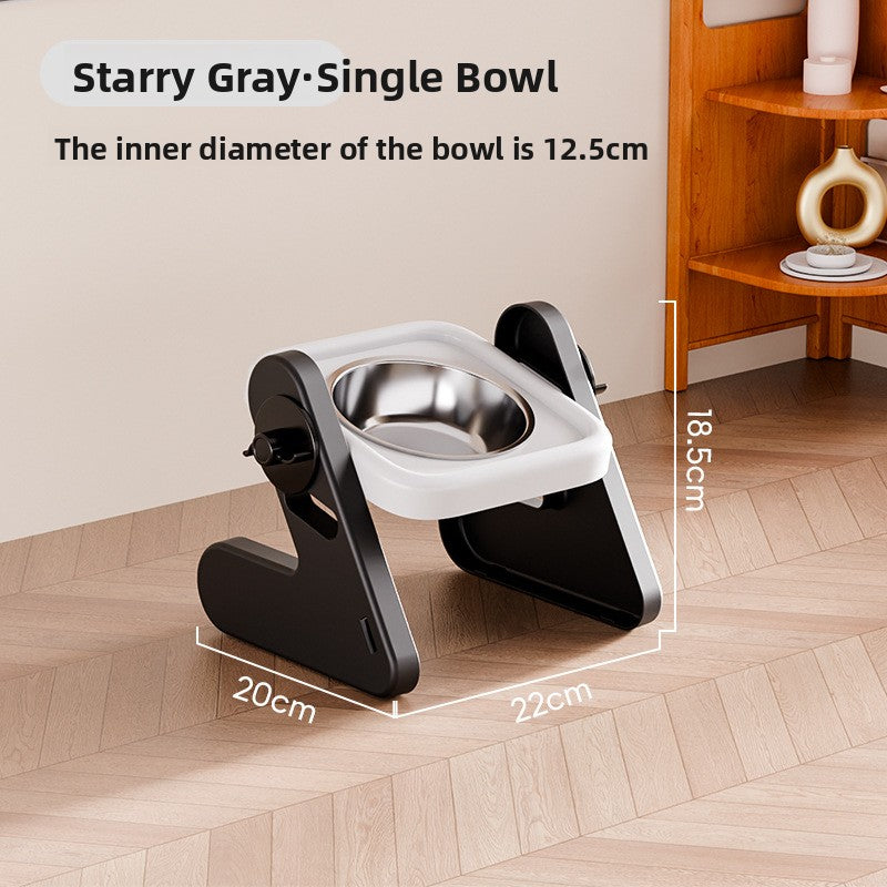 Adjustable Height Stainless Steel Pet Bowl