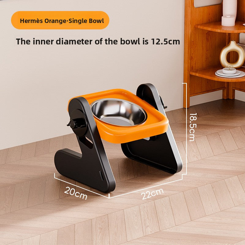 Adjustable Height Stainless Steel Pet Bowl