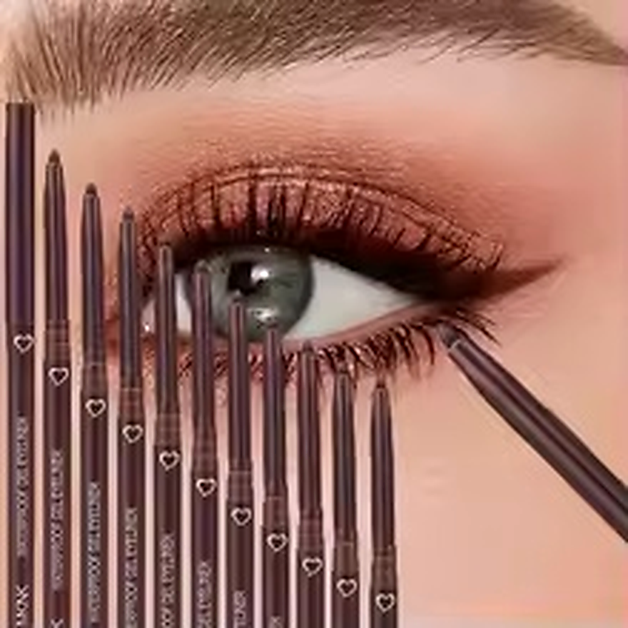 10PCS Waterproof Eyeliner Gel Pencil, Brown Eyelid Pen, Soft Easy Wearing High Pigmented Matte Finish Eyeliner Pen, Long Lasting