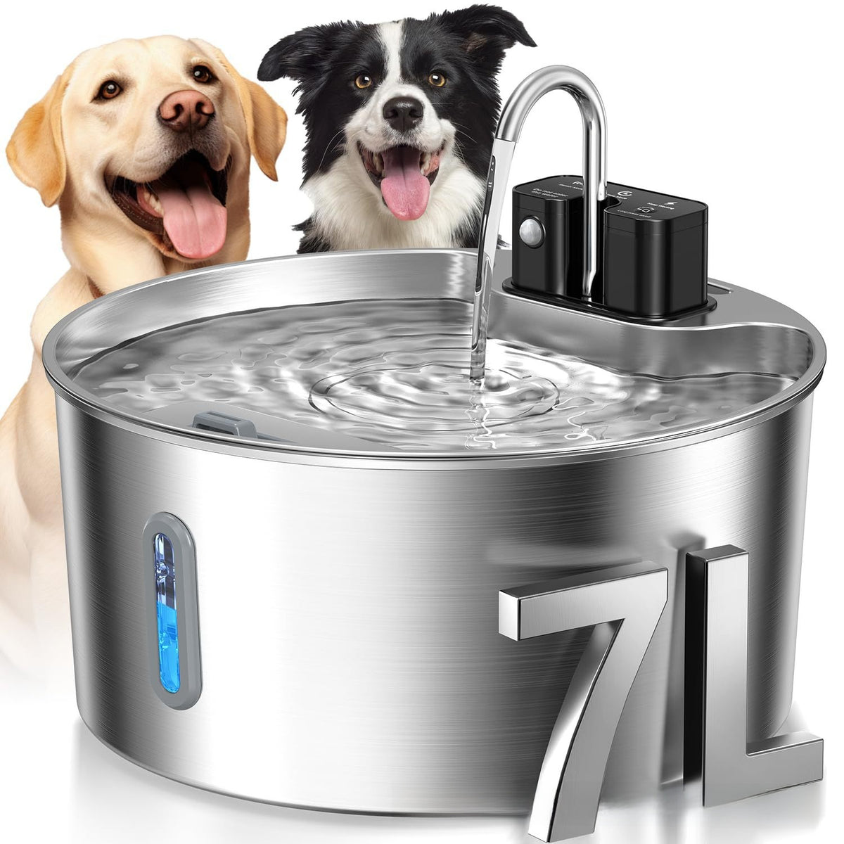Automatic Sensor Pet Water Fountain with Stainless Steel Design