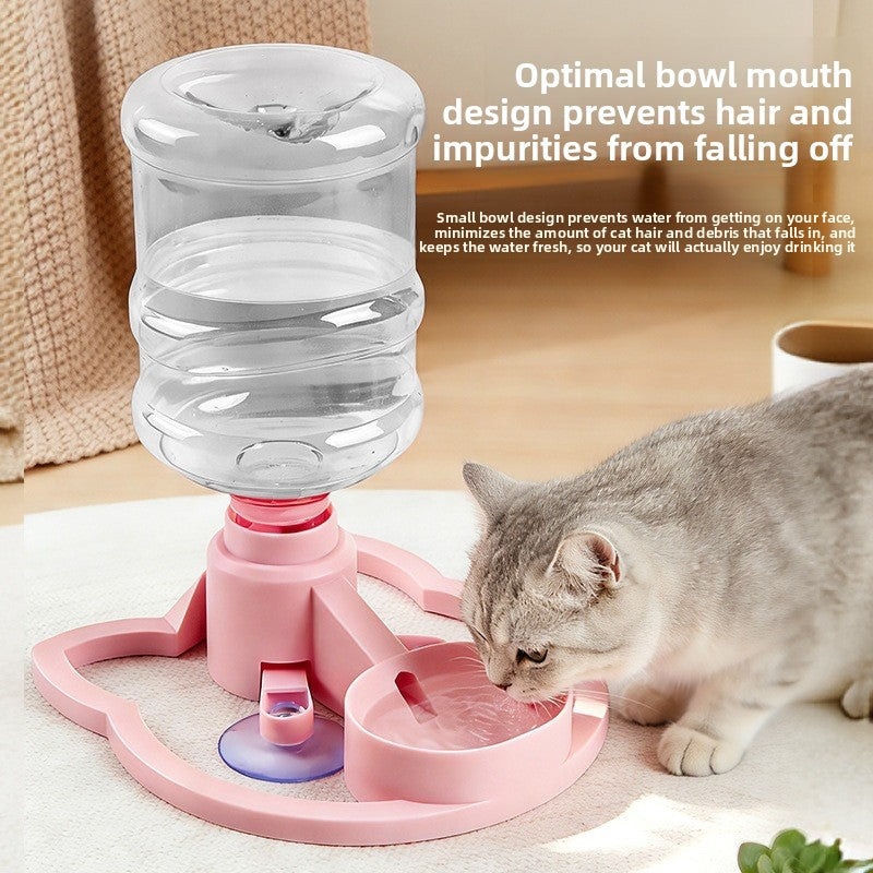Suction Cup Pet Water Fountain Non Spill Bowl