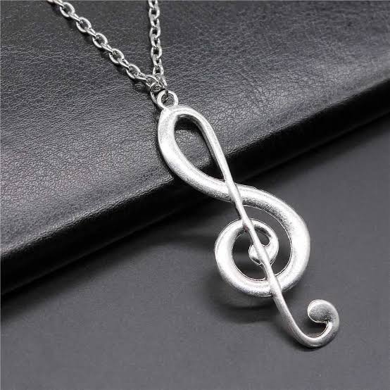 Big Musical Note Pendant Necklace For Women Men Long Chain Trendy Jewelry Accessories