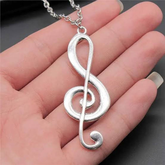 Big Musical Note Pendant Necklace For Women Men Long Chain Trendy Jewelry Accessories