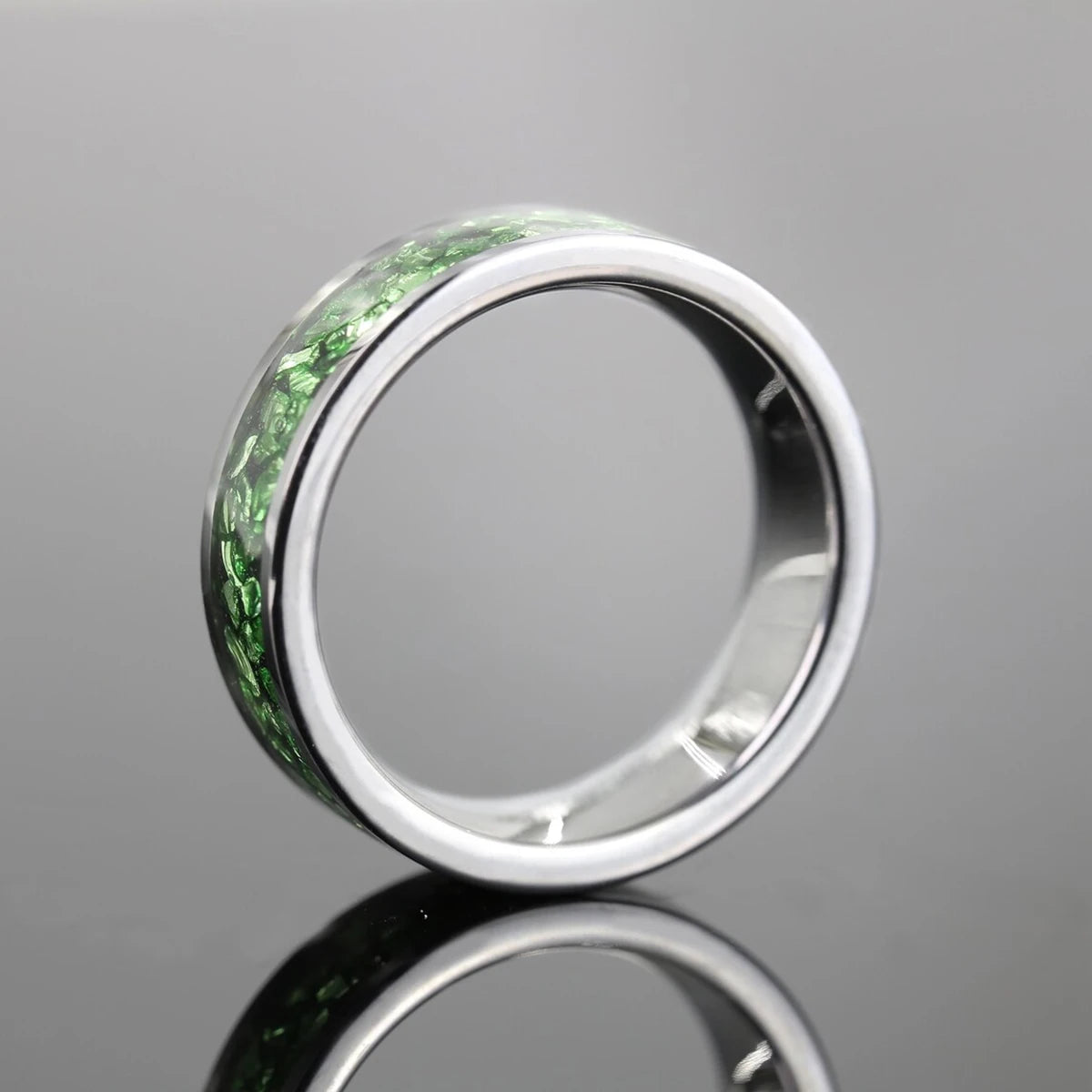 6MM Green Crystal tungsten ring for man anillos bague homme pareja de compromiso fashion jewelry wedding bands engagement rings