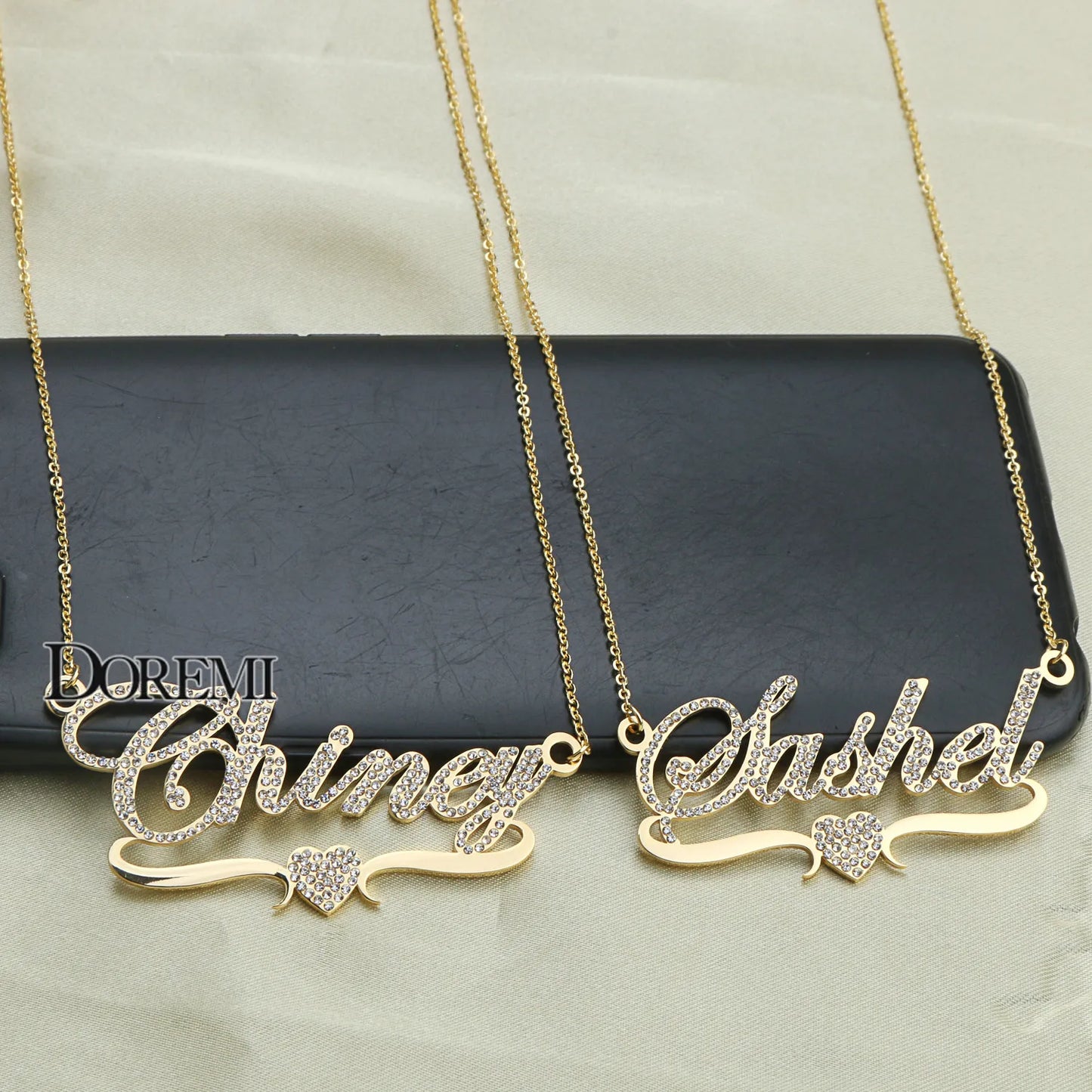 DOREMI 316L Stainlesss Custom Name Necklaces Pendant Letters Necklace for Women Custom Chain Jewelry Children Personalized Gold