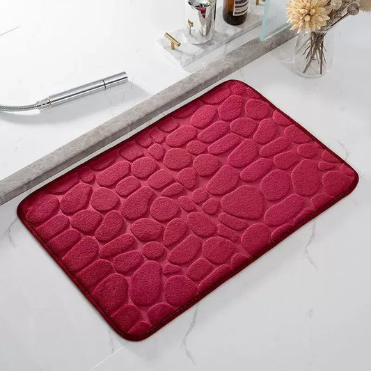 3PCS Pink Bow Cherry Bath Mat Set, U-Shape Toilet Lid Cover & Rug, Non-Slip Cute Bathroom Decor with Floral Fruit Theme