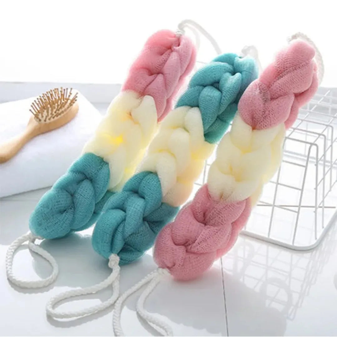 1pc Colour Block Bath Balls Mesh Foaming Sponge Bath Strips Adult Back Body Rubbing Towels Mud Rubbing Bath Towels Supplies