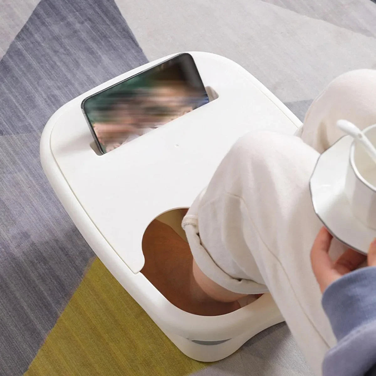 1pc Portable Foldable Foot Bath Basin – Relaxing Foot Spa with Built-in Massager – Deep Soak for Ultimate Comfort