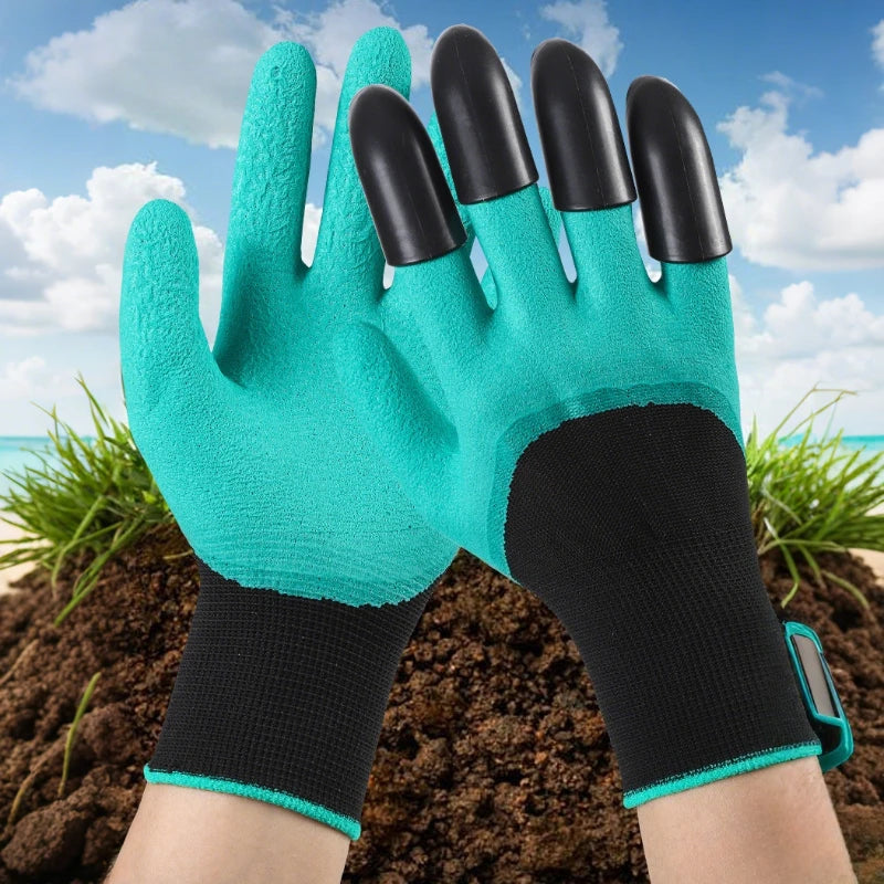 Gardening Gloves with Claws Tools Waterproof Anti-Puncture Anti-Slip for Digging Planting Weeding Durable Dirt Work