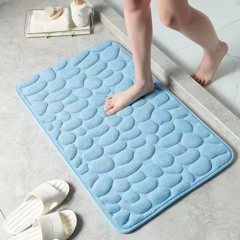 3PCS Pink Bow Cherry Bath Mat Set, U-Shape Toilet Lid Cover & Rug, Non-Slip Cute Bathroom Decor with Floral Fruit Theme