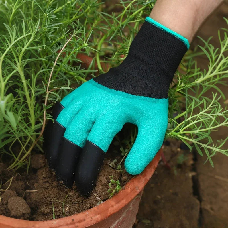Gardening Gloves with Claws Tools Waterproof Anti-Puncture Anti-Slip for Digging Planting Weeding Durable Dirt Work