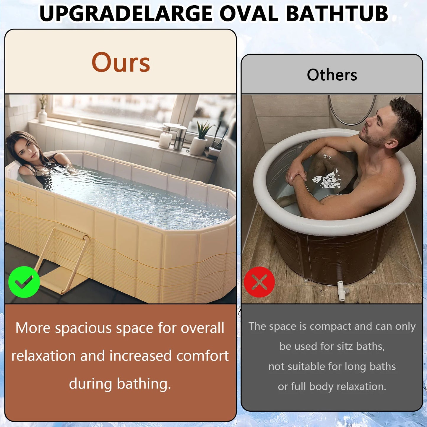 1.2m 1.5m Portable Constant Temperature Bathtub Adult Foldable Bathtub Soaking Tub Bathroom SPA Reusable Bathing Tubs with Lid