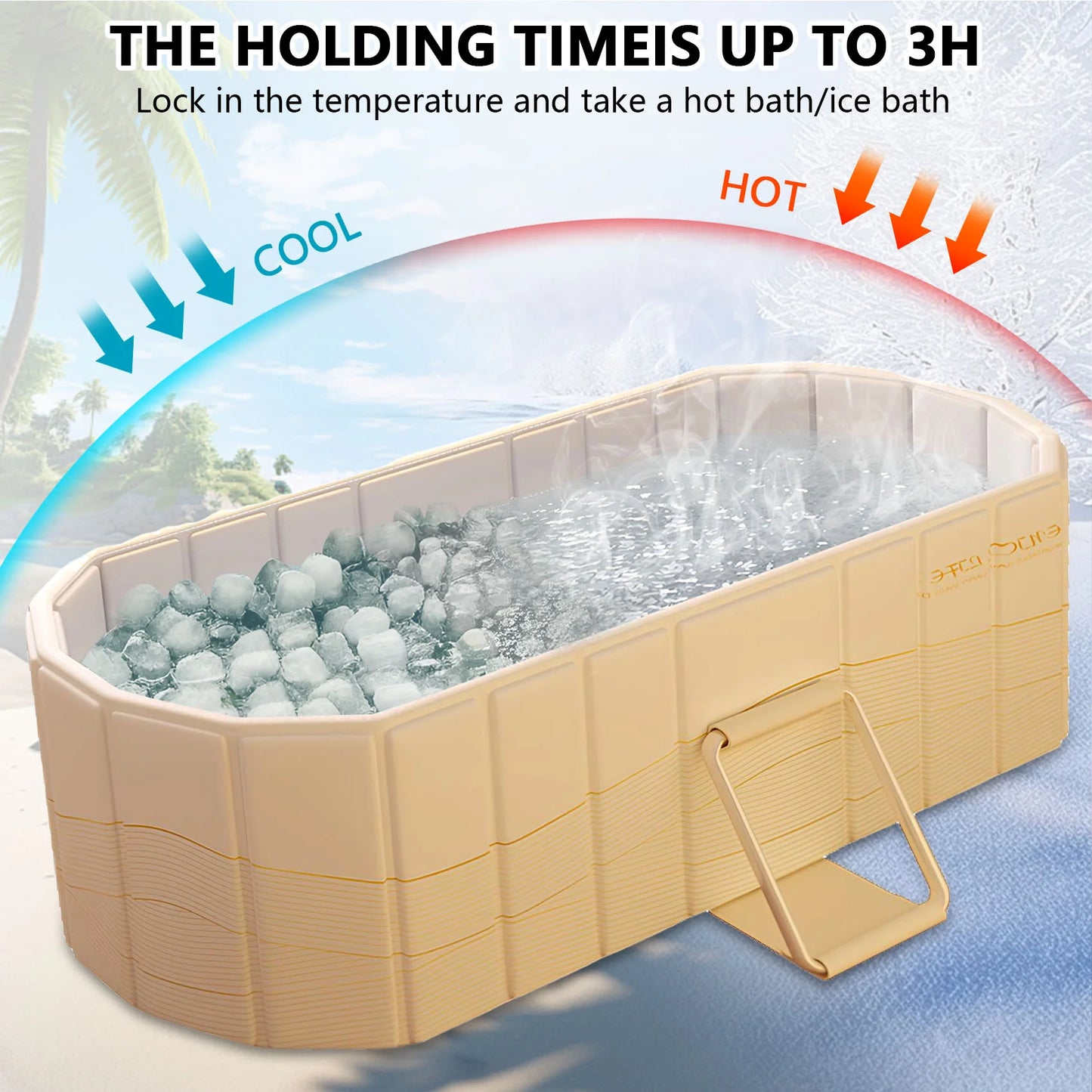 1.2m 1.5m Portable Constant Temperature Bathtub Adult Foldable Bathtub Soaking Tub Bathroom SPA Reusable Bathing Tubs with Lid