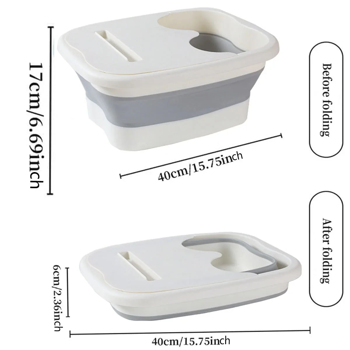 1pc Portable Foldable Foot Bath Basin – Relaxing Foot Spa with Built-in Massager – Deep Soak for Ultimate Comfort